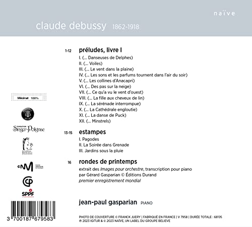 JEAN-PAUL GASPARIAN - DEBUSSY: WORKS FOR PIANO - CD ALBUM image 2