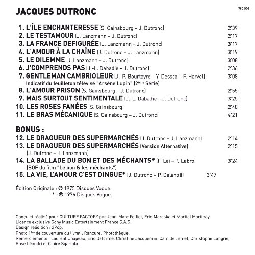 JACQUES DUTRONC - 7ÈME ALBUM (1975) - CD image 4