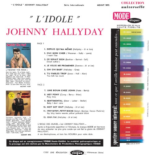 JOHNNY HALLYDAY - LP N°08 - L'IDOLE - PAPER SLEEVE - CD VINYL REPLICA image 3