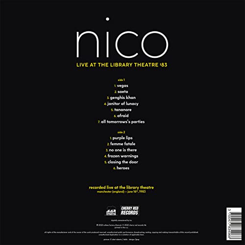NICO - LIBRARY THEATRE '83 (CRYSTAL CLEAR YELLOW VINYL) - Vinyl Record image 3
