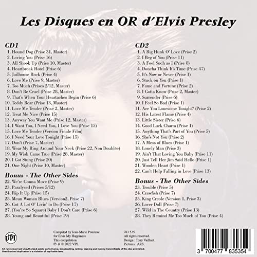 ELVIS PRESLEY - LES DISQUES EN OR D'ELVIS - DCD image 2
