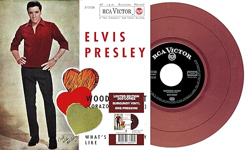 ELVIS PRESLEY - EP ÉTRANGER N°10 - WOODEN HEART (SPAIN) BURGUNDY VIN image 1