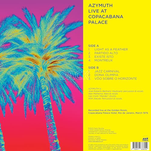 AZYMUTH - LIVE AT COPACABANA PALACE (BLUE/GREEN VINYL) - Vinyl Record image 3