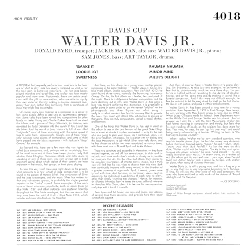 WALTER DAVIS JR. - DAVIS CUP - Vinyl Record image 3