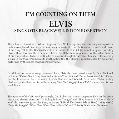 ELVIS PRESLEY - I'M COUNTING ON THEM: OTIS BLACKWELL & DON ROBERTSON image 4
