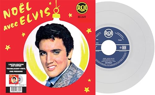 ELVIS PRESLEY - EP ÉTRANGER N°12 - NOËL AVEC ELVIS  TRANSLUCENT VIN image 1