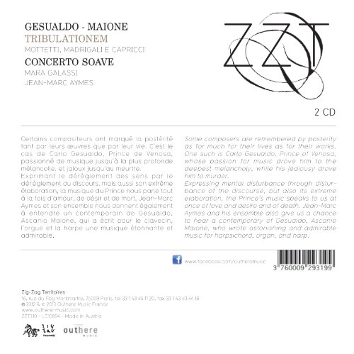 Carlo Gesualdo - Gesualdo/Maione: Tribulationem - CD image 2