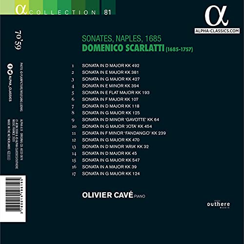 OLIVIER CAVE - SCARLATTI SONATES  NAPLES  16 - cd image 2