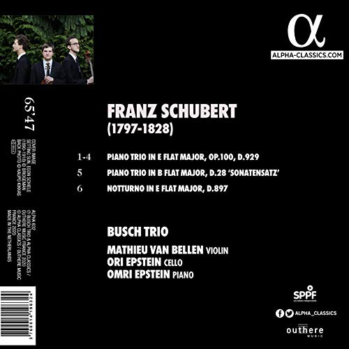 BUSCH TRIO - SCHUBERT TRIO OPUS 100  SONAT - CD image 2