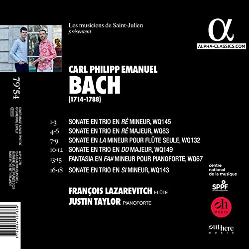 FRANCOIS LAZAREVITCH - C. P. E. BACH SONATAS FOR FLU - CD image 2