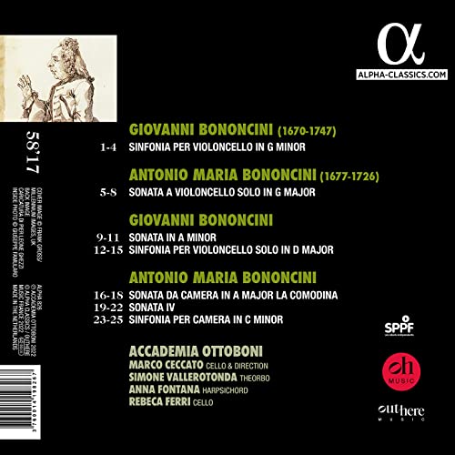 MARCO CECCATO; ACCAD - BONONCINI CELLO SONATAS - CD image 2
