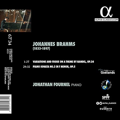 JONATHAN FOURNEL - BRAHMS  PIANO SONATA NO. 3 OP - CD image 2
