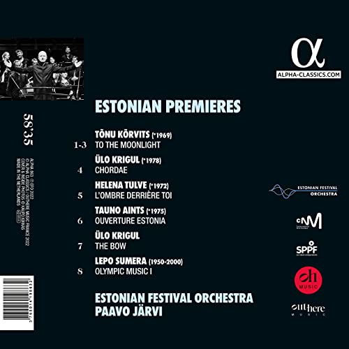 ESTONIAN FESTIVAL OR - ESTONIAN PREMIERES - CD image 2