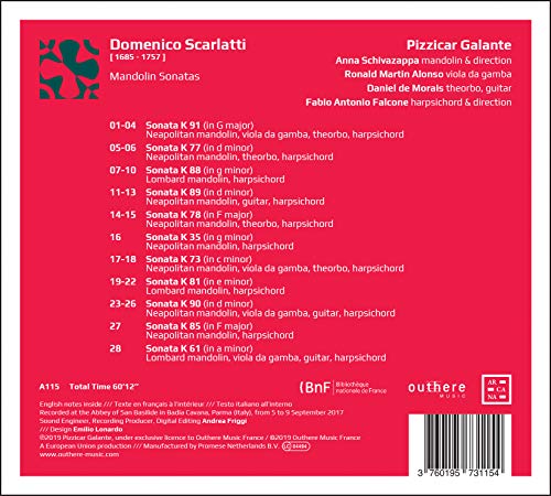 Pizzicar Galante - Domenico Scarlatti: Mandolin Sonatas - CD image 2