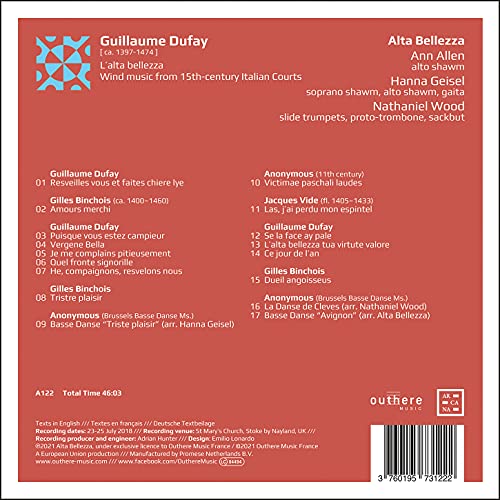 ALTA BELLEZZA; ANN A - DUFAY LALTA BELLEZZA - CD image 2