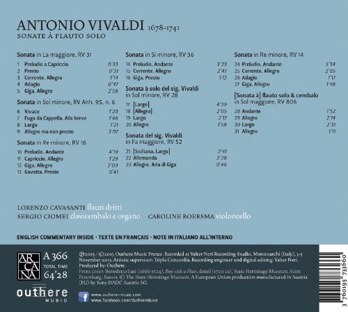 Caroline Boersma - Vivaldi: Sonate À Flauto Solo - CD image 2