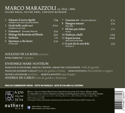 Marco Marazzoli - Occhi Belli, Occhi Neri (Cantate Romane) - CD image 2