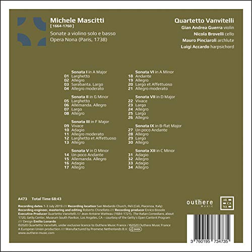 QUARTETTO VANVITELLI - MASCITTI SONATE A VIOLINO SOL - CD image 2