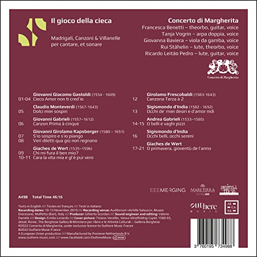 CONCERTO DI MARGHERI - IL GIOCO DELLA CIECA. MADRIGAL - CD image 2