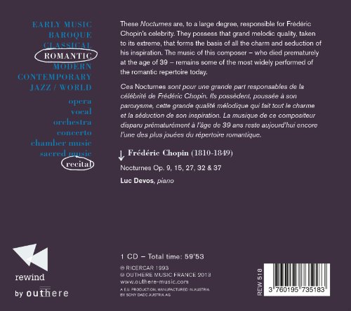 LUC DEVOS - CHOPIN NOCTURNES - CD image 2