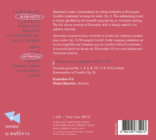 Francesco Geminiani - Concerti Grossi & La Follia - CD image 2