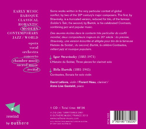 DAVID LEFEVRE - STRAVINSKY LHISTOIRE DU SOLD - CD image 2