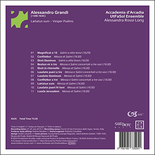 ACCADEMIA DARCADIA; - GRANDI LAETATUS SUM - VESPER - CD image 2