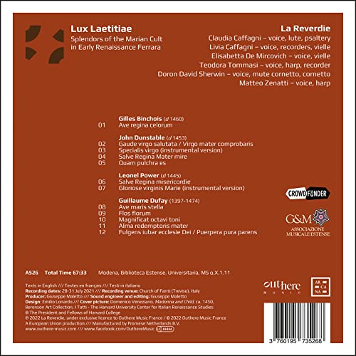 LA REVERDIE - LUX LAETITIAE - CD image 2