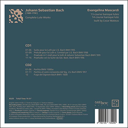 EVANGELINA MASCARDI - BACH COMPLETE LUTE WORKS - CD image 2
