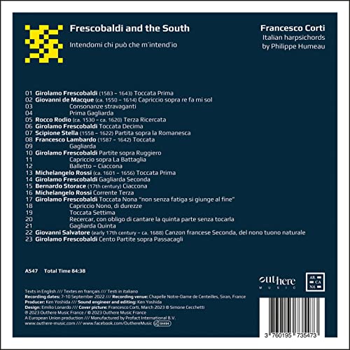 FRANCESCO CORTI - FRESCOBALDI AND THE SOUTH. INT - CD image 2