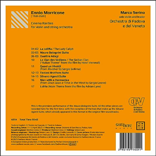 MARCO SERINO; ORCHES - MORRICONE CINEMA RARITIES FOR - CD image 2