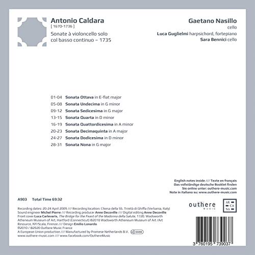 GAETANO NASILLO; LUC - CALDARA SONATE A VIOLONCELLO - CD image 2