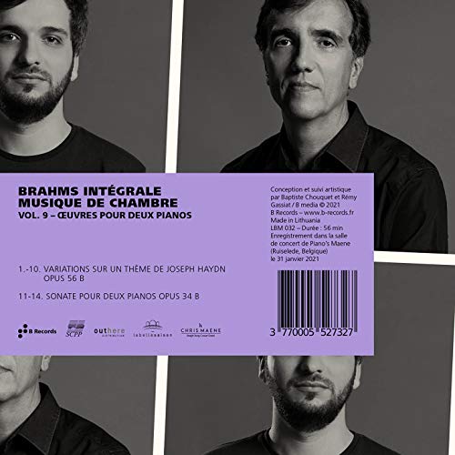 ERIC LE SAGE; THEO F - BRAHMS ?UVRES POUR DEUX PIANO - cd image 2