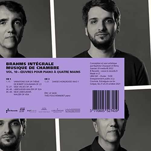 ERIC LE SAGE; THEO F - BRAHMSOEUVRES POUR PIANO A QU - CD image 2