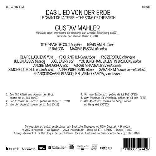 LE BALCON; STEPHANE - MAHLER DAS LIED VON DER ERDE - CD image 2