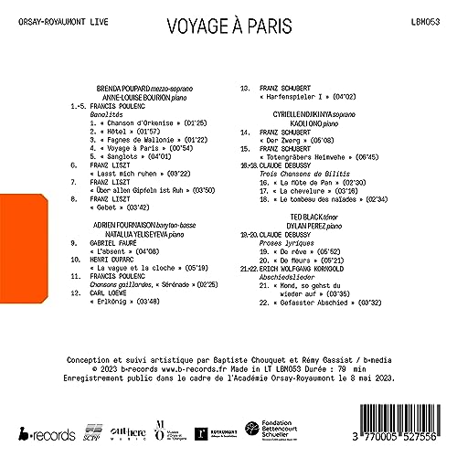 BRENDA POUPARD; ANNE - VOYAGE A PARIS (LIVE) - CD image 2