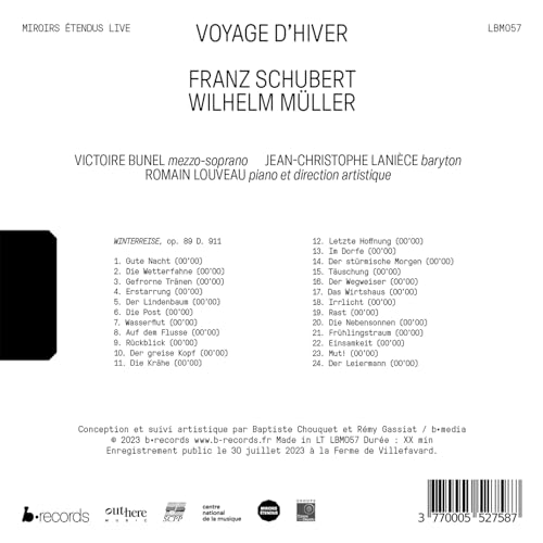 VICTOIRE BUNEL; JEAN - SCHUBERT VOYAGE DHIVER (LIVE - CD image 2