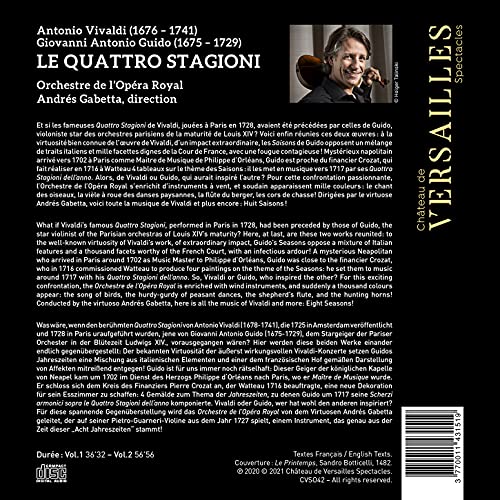 ANDRES GABETTA; ORCH - VIVALDI & GUIDO LE QUATTRO ST - CD image 2