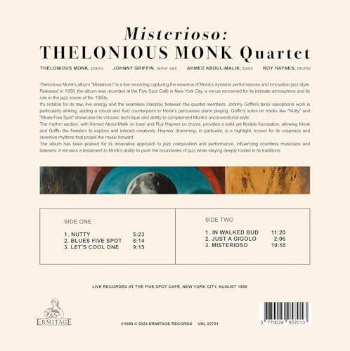 lonious Monk Quartet - Misterioso - Vinyl Record image 2