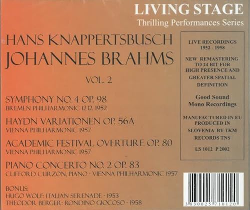 VIENNA PHILHARMONIC - KNAPPERTSBUSCH CONDUCTS BRAHMS - CD image 2