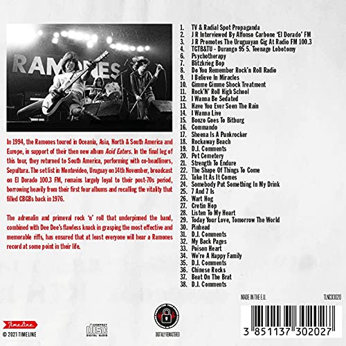 RAMONES - LIVE IN MONTEVIDEO - CD image 2