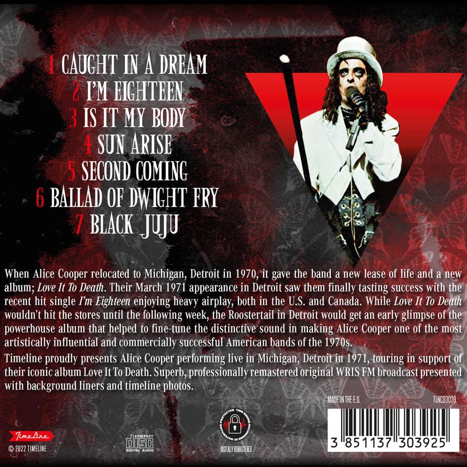 ALICE COOPER - LIVE IN DETROIT 1971 - CD image 2