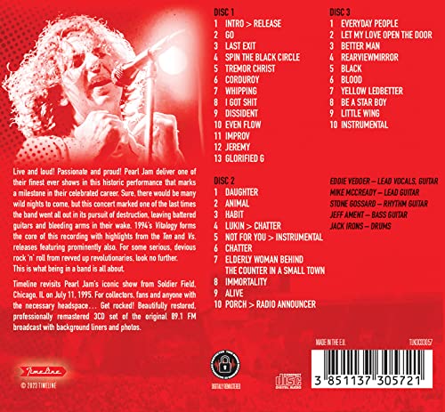 PEARL JAM - SOLDIER FIELD, CHICAGO 1995 (3CD) 3CD  (PREORDER FOR RELEAS image 2