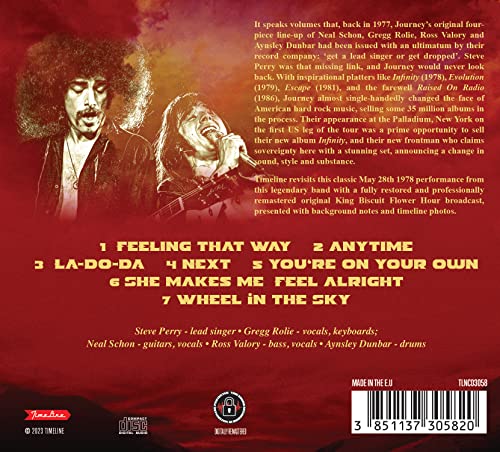 JOURNEY - LIVE IN NEW YORK 1978 CD  (PREORDER FOR RELEASE DATE 03/03/23 image 2