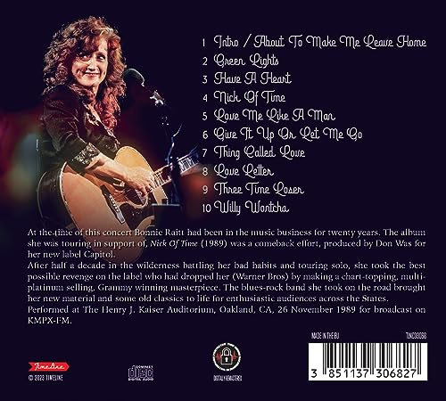 BONNIE RAITT - OAKLAND 1989 - CD image 2