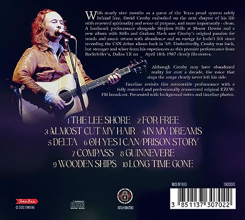 DAVID CROSBY - DALLAS 1987 - CD image 2