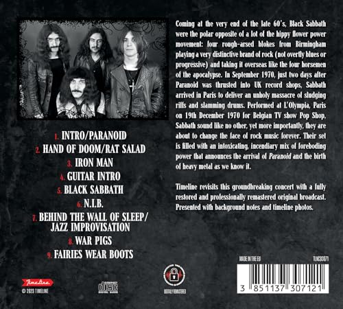 BLACK SABBATH - LIVE... L'OLYMPIA, PARIS 1970 - CD image 2