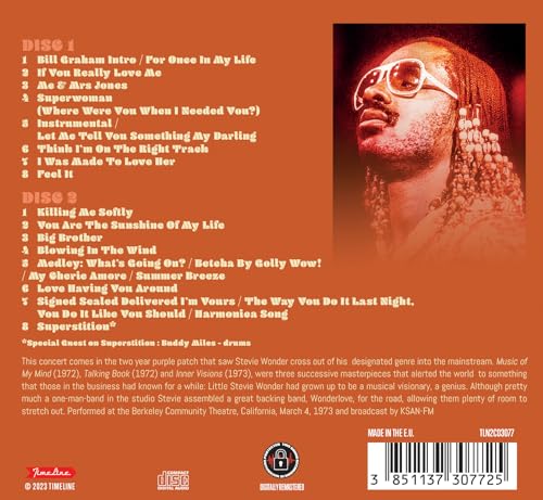 STEVIE WONDER - LIVE BERKELEY 1973 (2CD) - DCD image 2