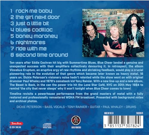 BLUE CHEER - LONE STAR CAFE, NEW YORK 1984 - CD image 3