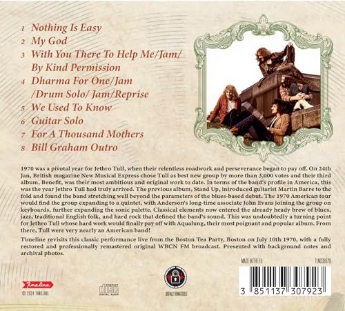 JETHRO TULL - BOSTON TEA PARTY, BOSTON 1970 - CD image 3
